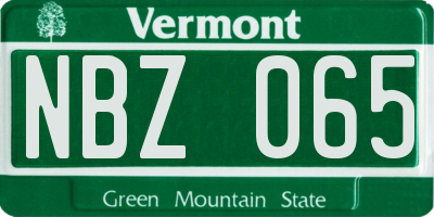 VT license plate NBZ065