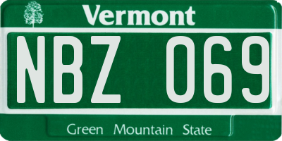 VT license plate NBZ069