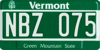VT license plate NBZ075