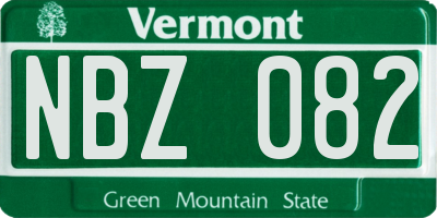 VT license plate NBZ082