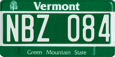 VT license plate NBZ084