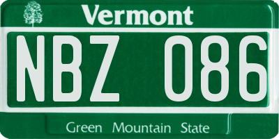 VT license plate NBZ086