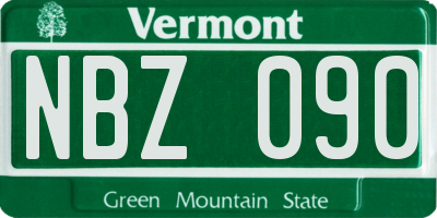 VT license plate NBZ090