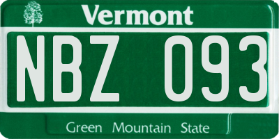 VT license plate NBZ093