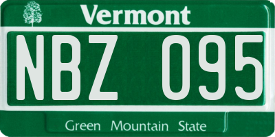 VT license plate NBZ095