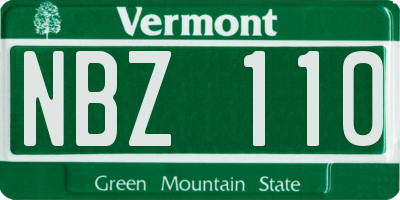 VT license plate NBZ110