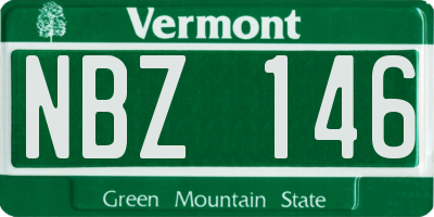 VT license plate NBZ146