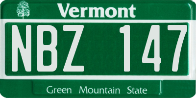 VT license plate NBZ147