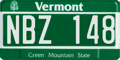 VT license plate NBZ148