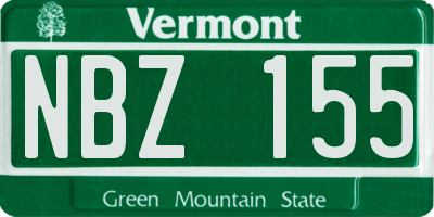VT license plate NBZ155