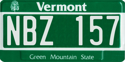 VT license plate NBZ157