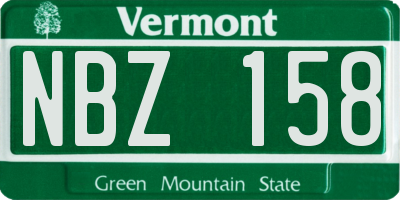 VT license plate NBZ158
