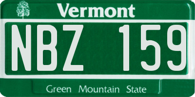 VT license plate NBZ159