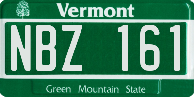 VT license plate NBZ161