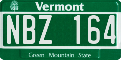 VT license plate NBZ164