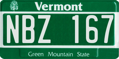 VT license plate NBZ167