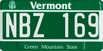 VT license plate NBZ169