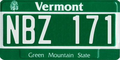 VT license plate NBZ171