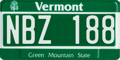 VT license plate NBZ188