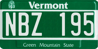 VT license plate NBZ195