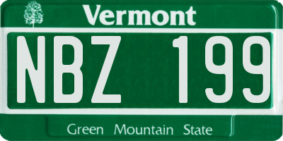 VT license plate NBZ199