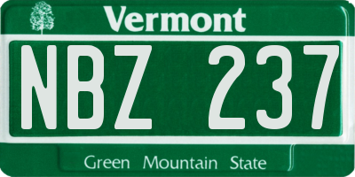 VT license plate NBZ237