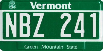 VT license plate NBZ241