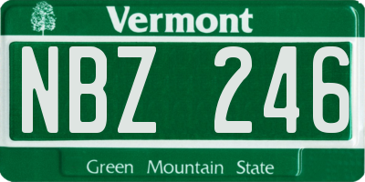 VT license plate NBZ246