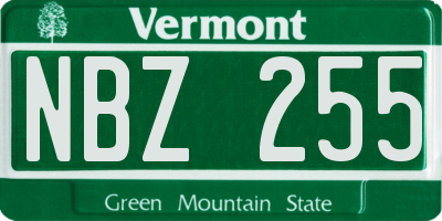 VT license plate NBZ255