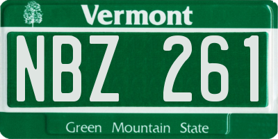 VT license plate NBZ261