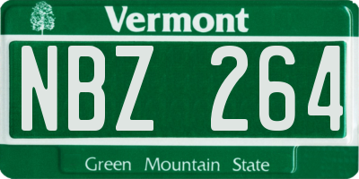 VT license plate NBZ264