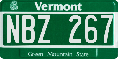 VT license plate NBZ267