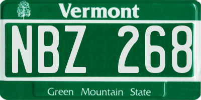 VT license plate NBZ268