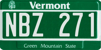 VT license plate NBZ271