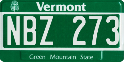 VT license plate NBZ273