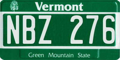 VT license plate NBZ276