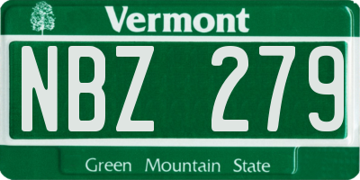 VT license plate NBZ279