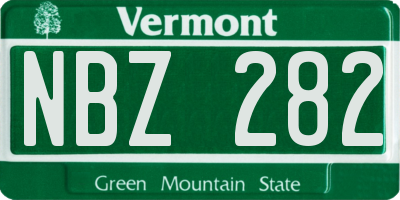 VT license plate NBZ282