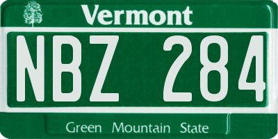 VT license plate NBZ284