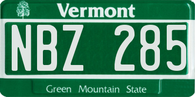 VT license plate NBZ285