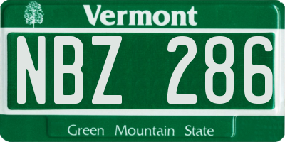 VT license plate NBZ286