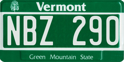 VT license plate NBZ290