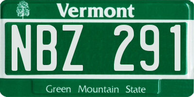 VT license plate NBZ291