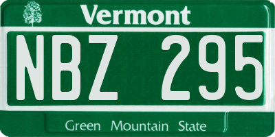 VT license plate NBZ295