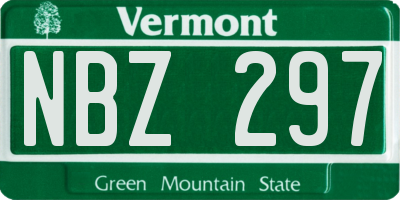 VT license plate NBZ297