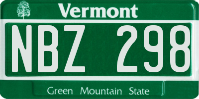 VT license plate NBZ298