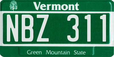 VT license plate NBZ311