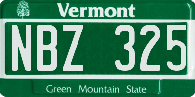 VT license plate NBZ325