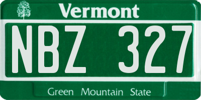 VT license plate NBZ327