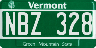 VT license plate NBZ328